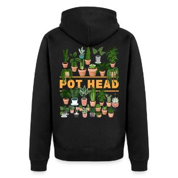 Plantes de tête de pot olivier amateur de cactus - Veste à capuche bio Premium Unisexe - noir - Dos - Nico (187cm)