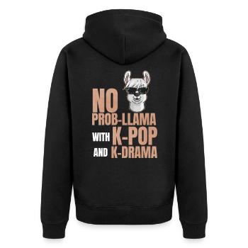 Pas de Prob-Llama avec K-Pop & K-Drama Kpop Music Lama - Veste à capuche bio Premium Unisexe - noir - Dos - Nico (187cm)