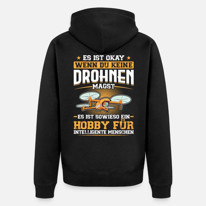 Drones - Drone Pilot - Unisex Premium Organic Zip Hoodie - black