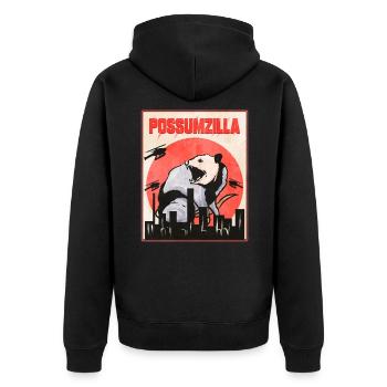 Possumzilla - Drôle d’opossum trash gang - Veste à capuche bio Premium Unisexe - noir - Dos - Nico (187cm)