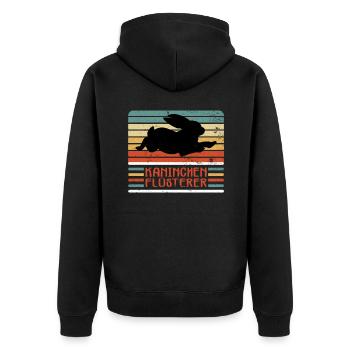 Hase Hasen Kaninchen Flüsterer Haustier Karnickel - Unisex Premium Bio Zip Hoodie - Schwarz - Hinten - Nico (187cm)
