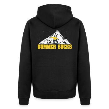 Summer Sucks Snowy Mountains Snowboard - Unisex Premium Organic Zip Hoodie - black - Back - Nico (187cm)