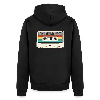 38 Geburtstag Best Of 1984 Kassette Retro Vintage - Unisex Premium Bio Zip Hoodie - Schwarz - Hinten - Nico (187cm)