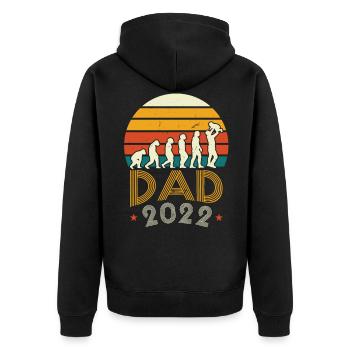 Dad 2022 Evolution Of A Dad Funny Dad - Unisex Premium Organic Zip Hoodie - black - Back - Nico (187cm)