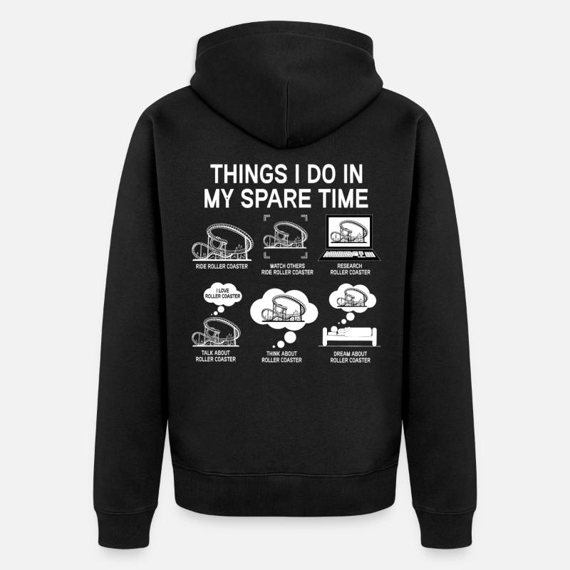 Achterbahn Freizeitpark Rollercoaster Fahrgeschäft - Unisex Premium Bio Zip Hoodie - Schwarz