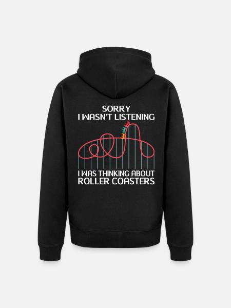 Achterbahn Freizeitpark Rollercoaster Fahrgeschäft - Unisex Premium Bio Zip Hoodie - Schwarz