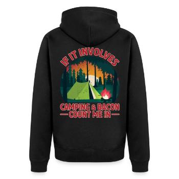 Camping Caravane Camping Camping Bacon - Veste à capuche bio Premium Unisexe - noir - Dos - Nico (187cm)