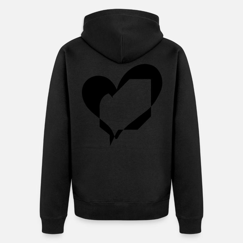 Herz - Unisex Premium Bio Zip Hoodie - Schwarz