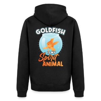 Goldfish is my spirit animal - Unisex Premium Organic Zip Hoodie - black - Back - Nico (187cm)