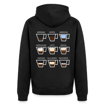 Amateur de café Barista Café Minimalisme Coffeeshop - Veste à capuche bio Premium Unisexe - noir - Dos - Nico (187cm)