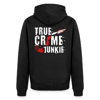 Accro au vrai crime - Veste à capuche bio Premium Unisexe - noir - Dos - Nico (187cm)