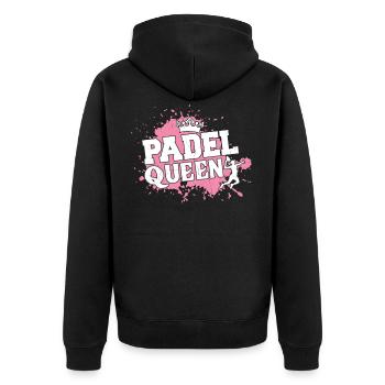 Padel Queen for Best Padel Player - Unisex Premium Organic Zip Hoodie - black - Back - Nico (187cm)