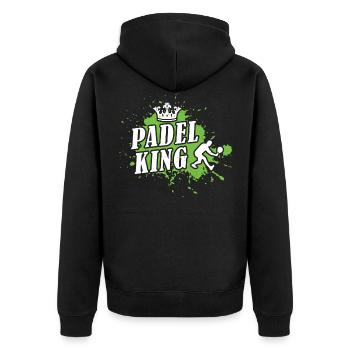 Padel King For the Best Padel Player - Unisex Premium Bio Zip Hoodie - Schwarz - Hinten - Nico (187cm)