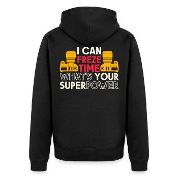 Photographer Photography Photographer Camera Photographer - Unisex Premium Organic Zip Hoodie - black - Back - Nico (187cm)