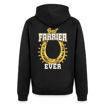 Best farrier of all time - Unisex Premium Organic Zip Hoodie - black - Back - Nico (187cm)
