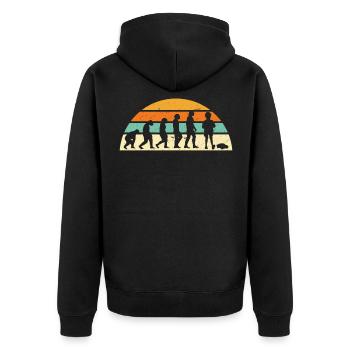 Evolution eines RC-Auto Rennfahrers - Unisex Premium Bio Zip Hoodie - Schwarz - Hinten - Nico (187cm)