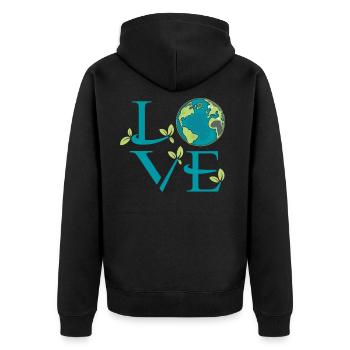 Earth Day Love Mother Nature Saves the Planet - Unisex Premium Organic Zip Hoodie - black - Back - Nico (187cm)