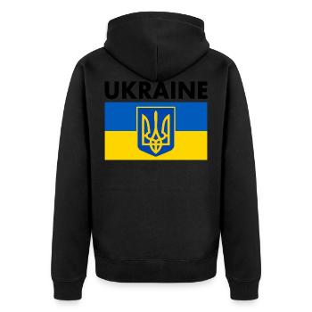 Ukraine - Veste à capuche bio Premium Unisexe - noir - Dos - Nico (187cm)