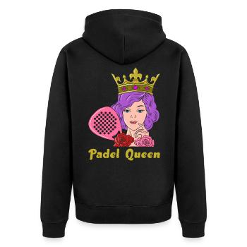 Padel Queen pour les joueurs de padel - Veste à capuche bio Premium Unisexe - noir - Dos - Nico (187cm)