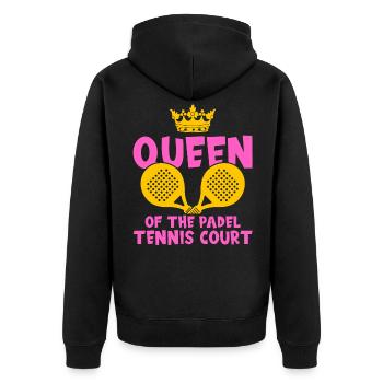 Padel Queen pour les joueurs de padel - Veste à capuche bio Premium Unisexe - noir - Dos - Nico (187cm)