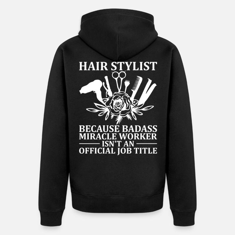 Coiffeur Barbier Coiffeur Coiffeur Barbier - Veste à capuche bio Premium Unisexe - noir