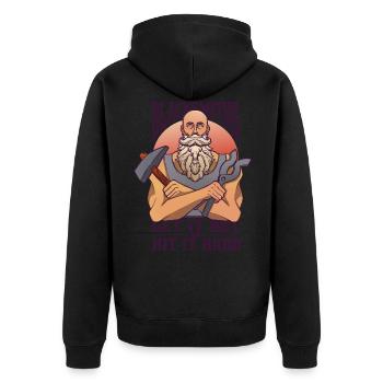 Blacksmiths Get It Hot And Hitting It Hard Blacksmith - Unisex Premium Organic Zip Hoodie - black - Back - Nico (187cm)