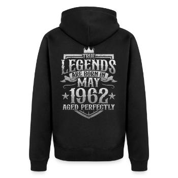 Mai Né 1962 Légendes Anniversaire - Veste à capuche bio Premium Unisexe - noir - Dos - Nico (187cm)