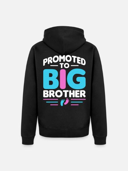Großerbruder werdender Bruder - Unisex Premium Bio Zip Hoodie - Schwarz