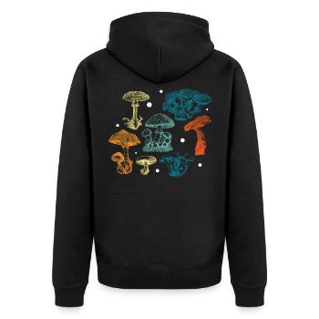 Pilzkunde Mykologie Pilzsuchen Für Einen Mykologen - Unisex Premium Bio Zip Hoodie - Schwarz - Hinten - Nico (187cm)