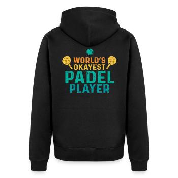 Worlds Okayest Padel Player Padel Rétro - Veste à capuche bio Premium Unisexe - noir - Dos - Nico (187cm)