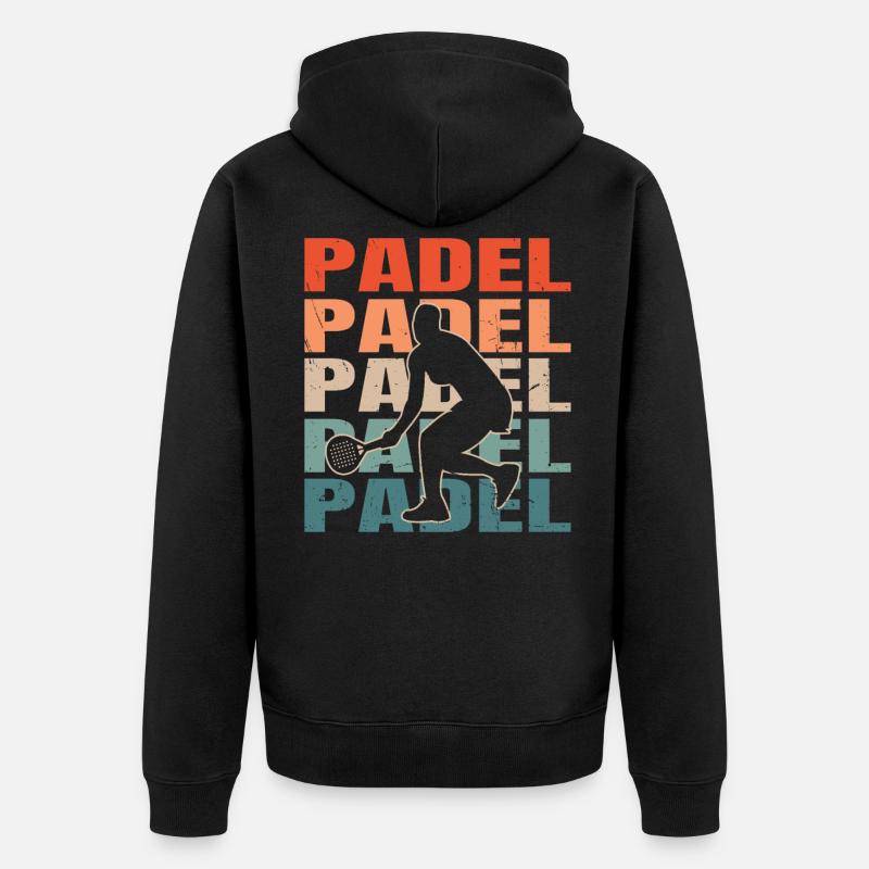 Cool Retro Text Silhouette Padel - Veste à capuche bio Premium Unisexe - noir