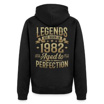 Né en 1982 Legends Cadeau d’anniversaire - Veste à capuche bio Premium Unisexe - noir - Dos - Nico (187cm)