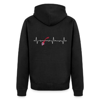Norwegen Norweger Skandinavien - Unisex Premium Bio Zip Hoodie - Schwarz - Hinten - Nico (187cm)