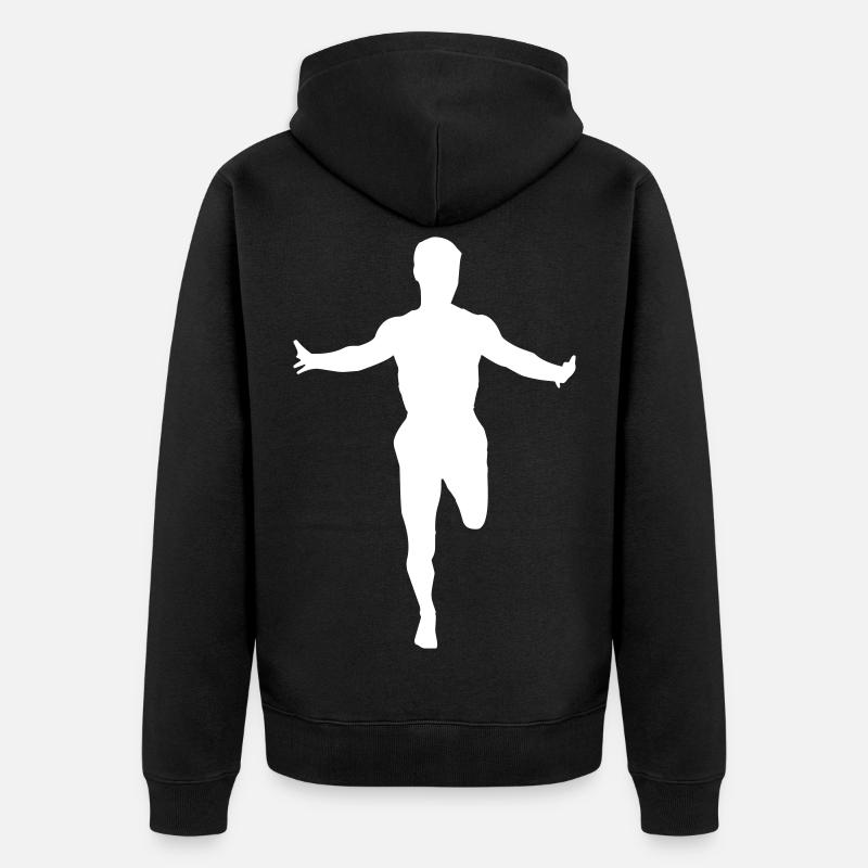 Course à pied - Marathon - Arrivée - Veste à capuche bio Premium Unisexe - noir