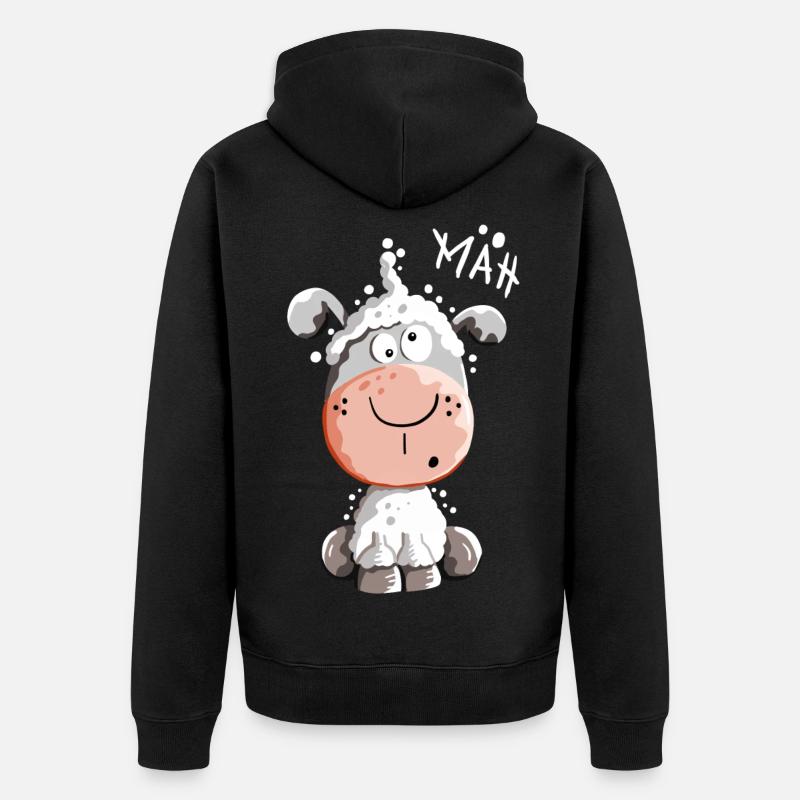Drolliges Schaf - Schafe - Lamm - Fun - Unisex Premium Bio Zip Hoodie - Schwarz