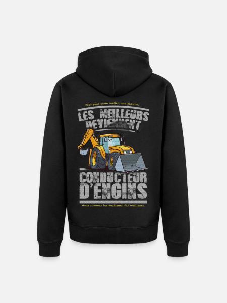 conducteur d engins - Veste à capuche bio Premium Unisexe - noir