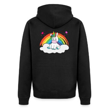 Licorne magique sur nuage avec arc-en-ciel - Veste à capuche bio Premium Unisexe - noir - Dos - Nico (187cm)