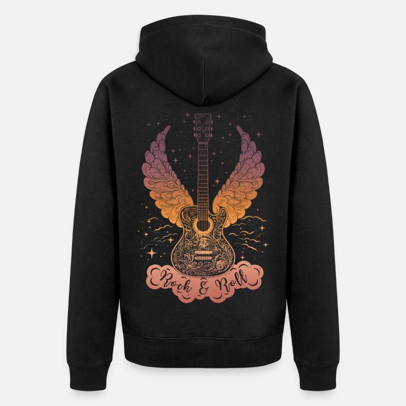 Rock & Roll Guitar - Veste à capuche bio Premium Unisexe - noir