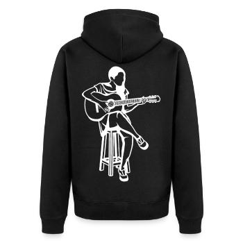 Dessin de fille de guitare - Veste à capuche bio Premium Unisexe - noir - Dos - Nico (187cm)