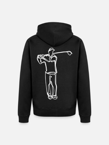 Golfer Sketch - Unisex Premium Organic Zip Hoodie - black
