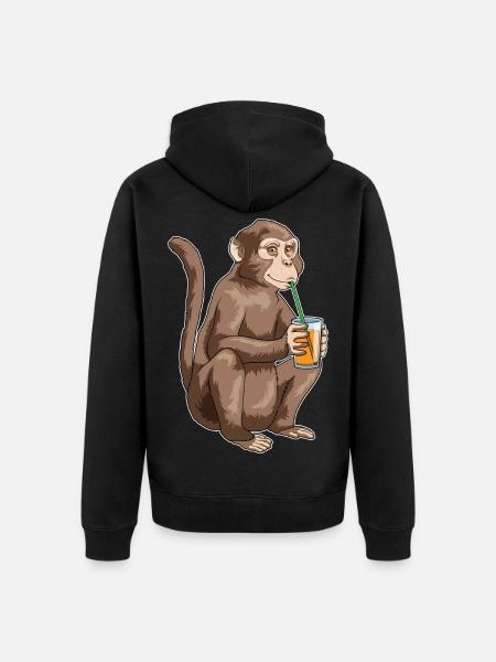 Monkey Juice - Unisex Premium Organic Zip Hoodie - black