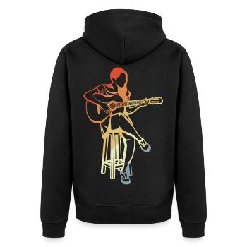 Guitarist - Unisex Premium Organic Zip Hoodie - black - Back - Nico (187cm)