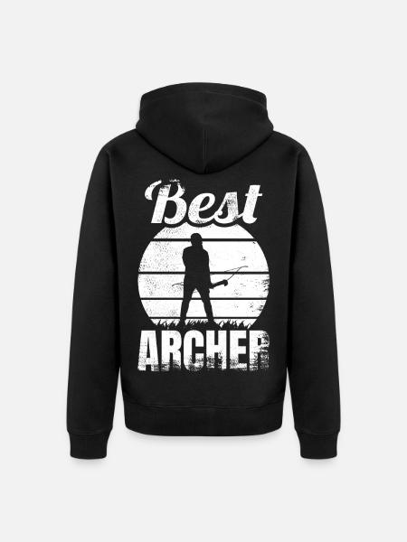 Best Archer - Unisex Premium Organic Zip Hoodie - black