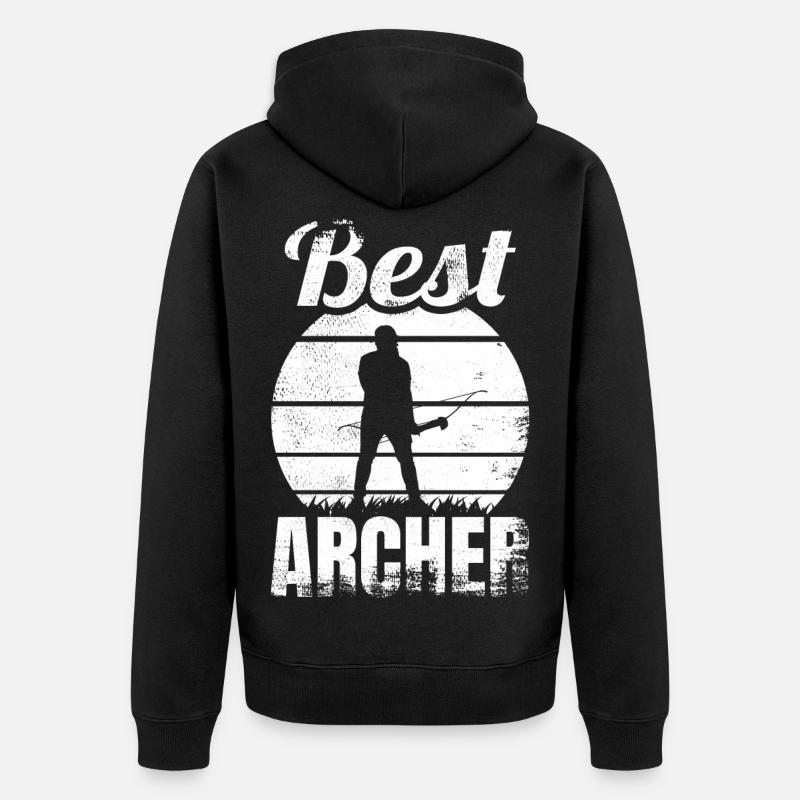 Bester Bogenschütze - Unisex Premium Bio Zip Hoodie - Schwarz