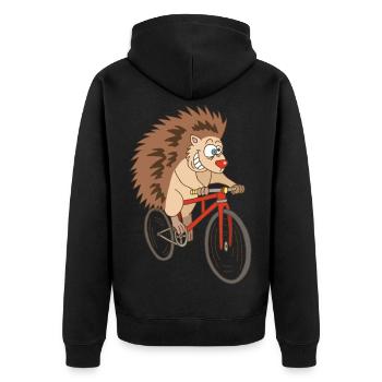 hérisson à vélo - Veste à capuche bio Premium Unisexe - noir - Dos - Nico (187cm)