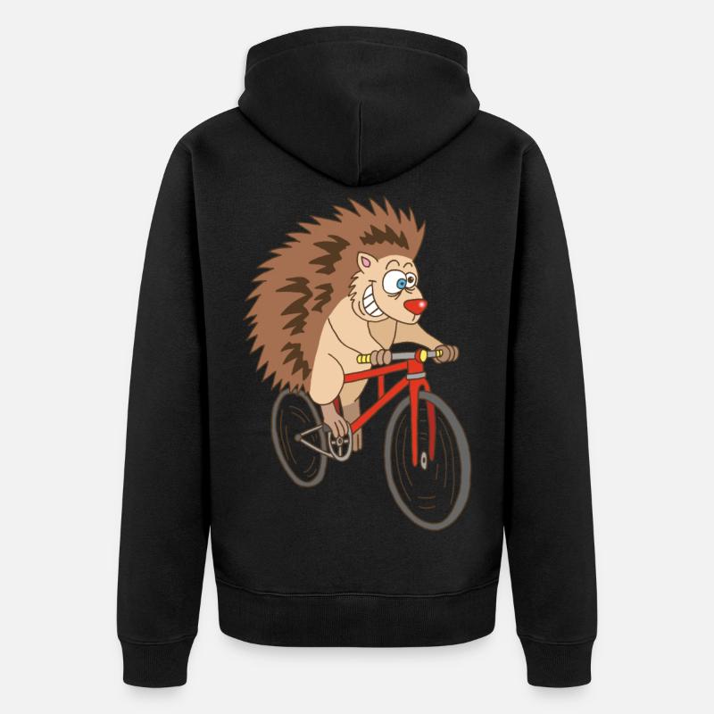 hérisson à vélo - Veste à capuche bio Premium Unisexe - noir