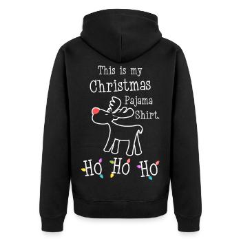 Mon pyjama de Noël Renne Ho Ho Ho - Veste à capuche bio Premium Unisexe - noir - Dos - Nico (187cm)