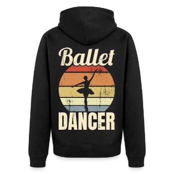Danseuse de ballet vintage - Veste à capuche bio Premium Unisexe - noir - Dos - Nico (187cm)