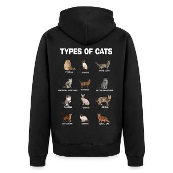 Types de chats Guide éducatif des races de chats - Veste à capuche bio Premium Unisexe - noir - Dos - Nico (187cm)
