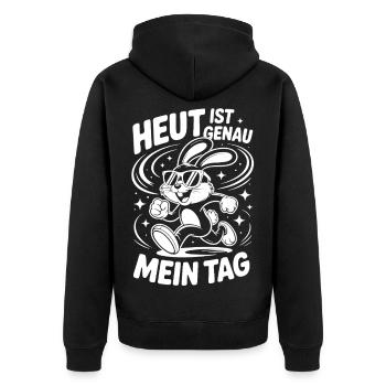 Aujourd’hui, c’est exactement mon jour - Veste à capuche bio Premium Unisexe - noir - Dos - Nico (187cm)